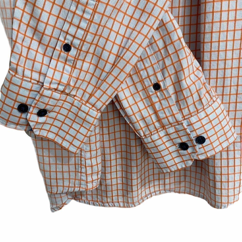 Tasso Elba Grid Pattern Button Down Shirt Blue - Picture 4 of 7